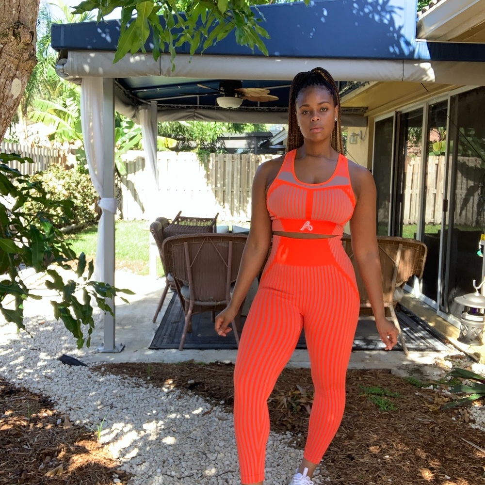 Women's Orange Leggings Set